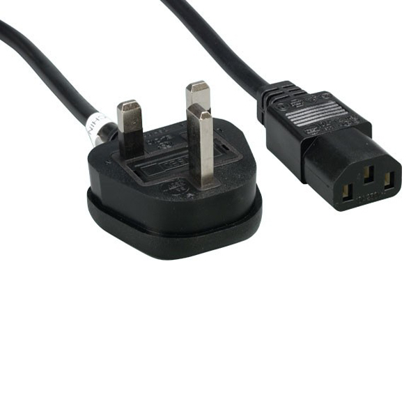 England Power Cord, with Fuse (IEC-320-C13 to UK PLUG BS1363)